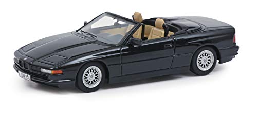 Schuco 450914900 BMW 850 Ci Cabriolet, Interior Beis, Escala 1:43, Resina, edición Limitada 500, Color Negro metálico
