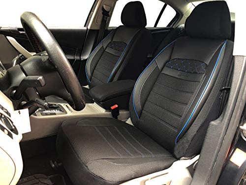 seatcovers by k-maniac V2311660 Citroen Xantia Break, universales, Color Negro y Azul, Juego de Fundas para Asientos Delanteros, Accesorios para el Interior del Coche