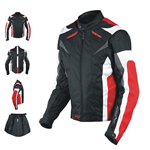 Señora Mujer Chaqueta Cordura Moto Manga Desmontable Protección Rojo L Señora Mujer Chaqueta Cordura Moto Manga Desmontable Protección Rojo L
