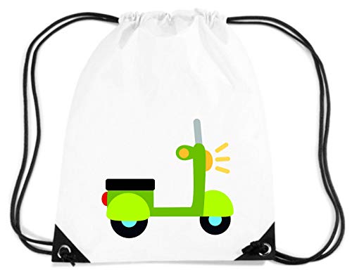 Shirtinstyle Bolso para Deporte para Niños con Motivos, Niños Motivos - Scooter Ciclomotor, 35 x 44cm