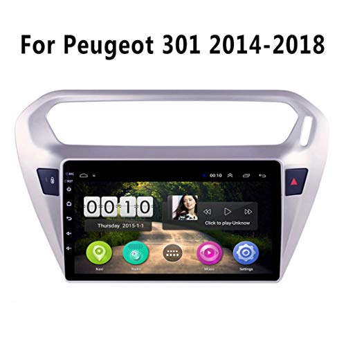 Sistema de navegación GPS, reproductor multimedia para coche Android 8.1 de 9 pulgadas para Peugeot 301 Citroen Elysee 2014-2018 IPS 2.5D pantalla táctil,Wifi 1g+16g