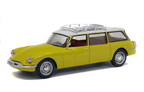 Solido S4304400 421436530-1:43 Citroen DS 19 Break - Maqueta de Coche, Color Amarillo y Blanco