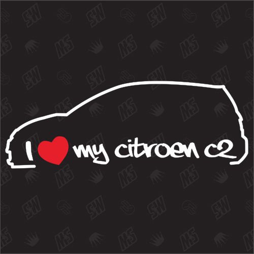 speedwerk-motorwear I Love My C2 – Pegatinas para Citroen – año de fabricación 03-10