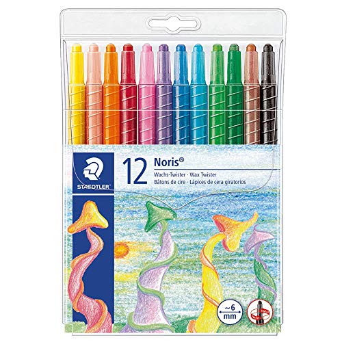 Staedtler Noris Club 221 NWP12, Lápices de cera giratorios, Estuche con 12 ceras de colores surtidos Staedtler Noris Club 221 NWP12, Lápices de cera giratorios, Estuche con 12 ceras de colores surtidos