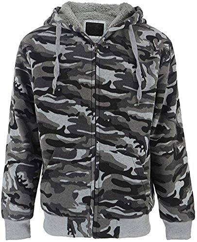 SwissWell - Chaqueta de camuflaje con capucha y cremallera para hombre, interior de forro polar, chaqueta para exteriores, Hombre, gris oscuro, xxx-large SwissWell - Chaqueta de camuflaje con capucha y cremallera para hombre, interior de forro polar, chaqueta para exteriores, Hombre, gris oscuro, xxx-large