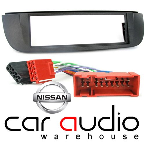 T1 Audio para radio de coche para Nissan Tino 2000 - 2004 unidades - Nissan Almera Tino Din para radio de coche marco embellecedor de radio y adaptador para arnés de ISO para montaje de bacas