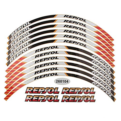 Three T Pegatinas para llanta de motocicleta, diseño de rayas, para Repsol HRC CBR250RR CBR400RR CBR600RR CBR1000RR, color naranja