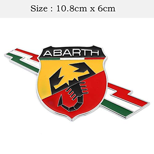 Uofr Etiqueta engomada del Logotipo del Emblema de la Insignia del Metal de Abarth del Coche 3D para Fiat 125500 Punto 124/125/125/500 Bravo Panda Abarth 500 Stilo Pegatina