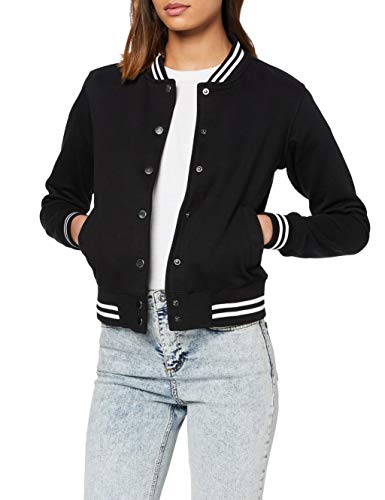 Urban Classics Ladies College Sweat Jacket chaqueta de chándal, Negro (blk/blk), 3XL para Mujer