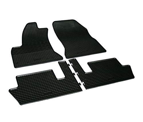 V-MAXZONE PARTS Alfombrillas de goma negra para coche VD534 para todo tipo de clima, inodoras, juego de 4 piezas, accesorios para coche compatibles con Citroen C4 Picasso 2006 2007 2008 2009