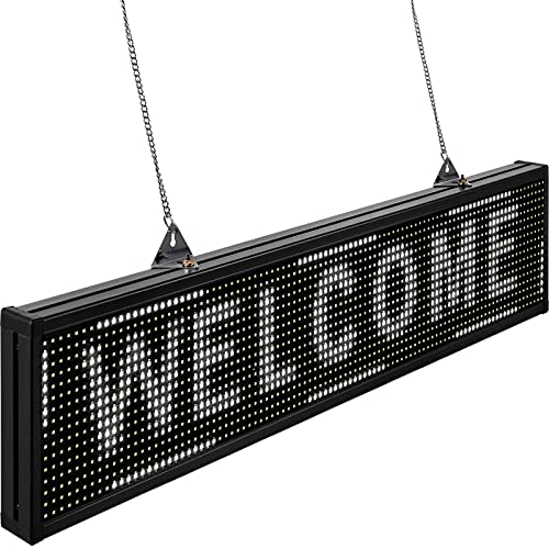 VEVOR Rótulo LED Electrónico 100 x 20 x 5,5cm Letrero de Desplazamiento LED 96 x 16 Píxeles Letrero Rectangular Pantalla LED Publicitaria Blanca para Centros Comerciales, Publicidades, Negocios VEVOR Rótulo LED Electrónico 100 x 20 x 5,5cm Letrero de Desplazamiento LED 96 x 16 Píxeles Letrero Rectangular Pantalla LED Publicitaria Blanca para Centros Comerciales, Publicidades, Negocios
