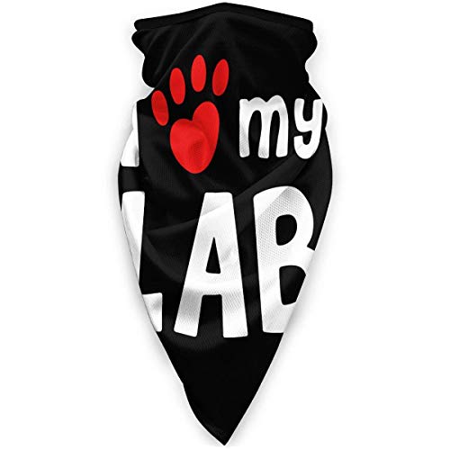 WH-CLA I Love My Lab Labrador Polainas De Cuello Hombre Mujer Bufanda Adulto Pasamontañas Unisex Sombreros Multifuncional Cuello Pañuelo para Motocicletta Escursionismo Snowboard