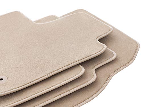 Wielganizator Alfombrillas de terciopelo para coche Fortuna, color beige, ajuste perfecto para Citroen C4 I Coupe, parte trasera (2004 – 2010), 4 piezas