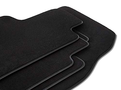 Wielganizator Alfombrillas gruesas de terciopelo negro Durban para Citroen C4 I Coupe, parte trasera (2004-2010) 4 piezas