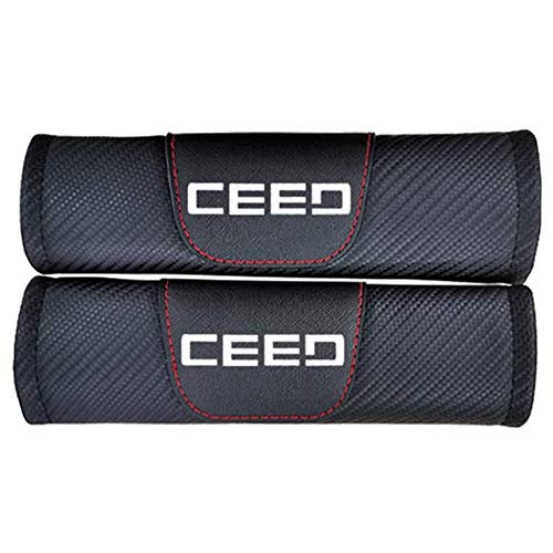 XAYGB Almohadillas para CinturóN De Seguridad, para Kia Ceed, Paquete De 2 Almohadillas para CinturóN De Seguridad De Coche De Fibra De Carbono