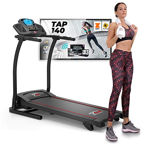 YM TAP140 Cinta de Correr Eléctrica Plegable 14 km/h, Compatible App Kinomap y Zwift, Bluetooth, Sensor Cardíaco, Entrada de Audio y Altavoces, Inclinación Manual, Display Multifunción, Ruedas YM TAP140 Cinta de Correr Eléctrica Plegable 14 km/h, Compatible App Kinomap y Zwift, Bluetooth, Sensor Cardíaco, Entrada de Audio y Altavoces, Inclinación Manual, Display Multifunción, Ruedas