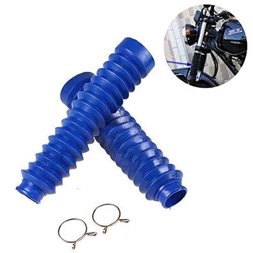 1 Par Cubierta De Goma Para La Horquilla Delantera Cubierta De La Horquilla Delantera De Moto Protector Contra El Polvo Amortiguadores Protectores De Gaiters Cubierta Gaiters Para Atv Dirt Bike(Azul)