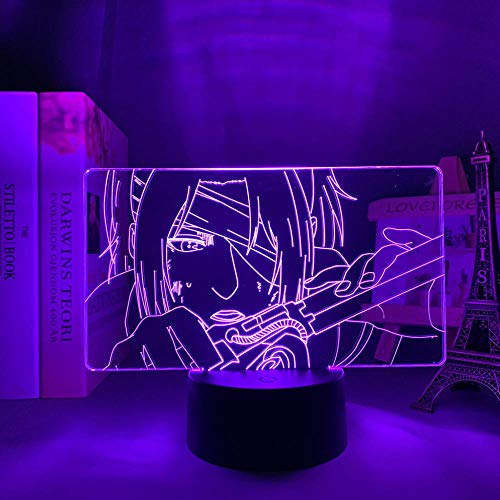 3D anime lámpara de noche luz ilusión luz nocturna ataque a Titan Hange Zoe para decoración de dormitorio niños regalo ataque en Titan Led Hange Zoe-control remoto