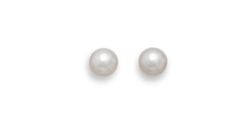 4,5-5mm grado Aaa de la perla de Akoya cultivada de pendientes de oro blanco de mensajes y espaldas de pendientes