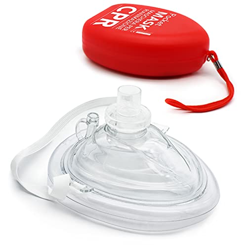 AIESI® Pocket Mask máscara de emergencia profesional para respiración boca a boca con válvula unidireccional y filtro # CPR Mask-Resuscitator