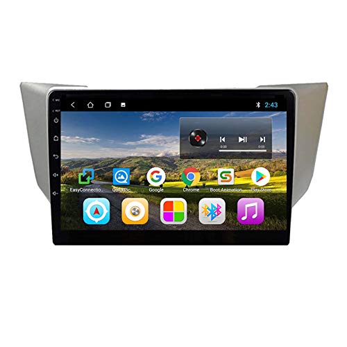 Android 9.0 Unidad De Cabeza DIN DIN DIN Car Stereo para Lexus RX300 RX330 RX350 RX400H 2004-2009 GPS Navegación Pantalla Táctil Multimedia Player Radio Receptor (Size:Ocho núcleos,Color:WiFi:4+64G)