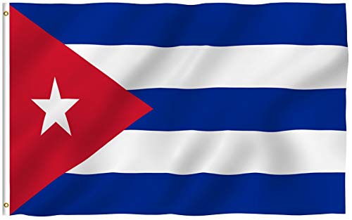 Anley Fly Breeze 90 x 150 cm Bandera Cuba - Colores Vivos y Resistentes a Rayos UVA - Bordes Reforzados con Lona y Doble Costura - Nacional Cubana Banderas Poliéster con Ojales de Latón 90 x 150 cm