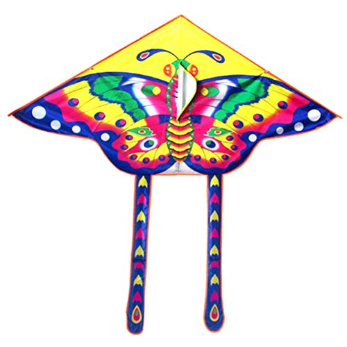 aolongwl Cometa Nylon Rainbow Butterfly Kite Al Aire Libre Plegable para Niños Kite Stunt Kite Surf con Barra De Control Y Línea