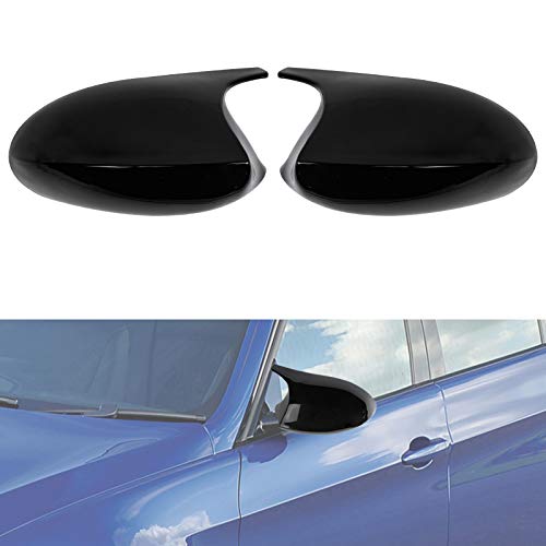 AUFER Glossy Black M3 Style Cubierta de la carcasa del espejo retrovisor Tapa de la cubierta del espejo retrovisor Cubierta del espejo lateral Compatible para 3-Series E90 E91 2005-2008 Pre-facelift