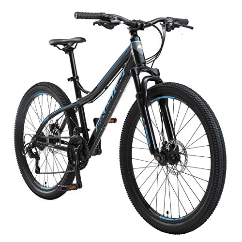 BIKESTAR Bicicleta de montaña Hardtail de Aluminio, 21 Marchas Shimano 26" Pulgadas | Mountainbike con Frenos de Disco Cuadro 16" MTB | Negro Azul