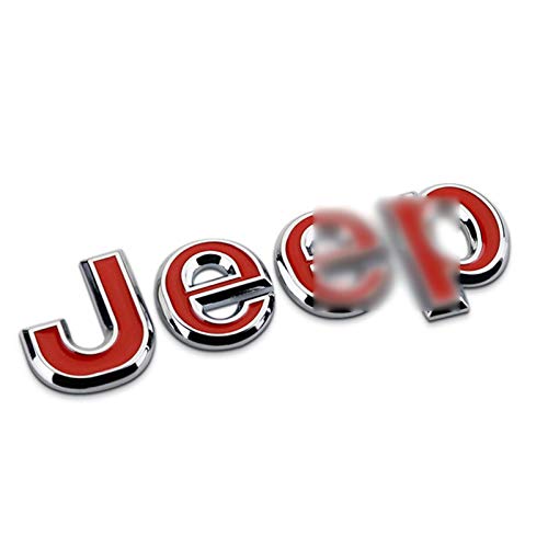 BLJS Decoración de la Cola de Coche Puerta del Coche Etiqueta Engomada del Logotipo, Accesorios de Coche para Jeep Grand Cherokee Wrangler,Rojo