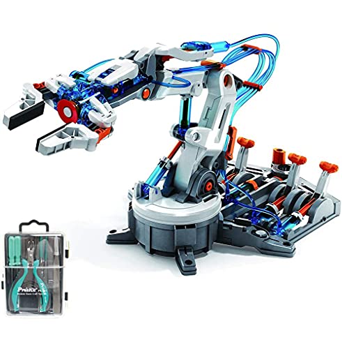 Brazo robótico hidráulico, 229 piezas Kit de brazo de robot educativo para niños, Juguete de ciencia Kit de construcción de energía hidráulica Rompecabezas Montaje de bricolaje