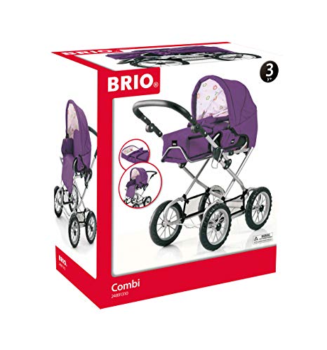 BRIO 10299 Premium Combi - Cochecito para muñecas, color violeta (incluye bolsa)