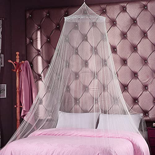 Cama con Mosquitera, Dosel Universal con Mosquitera, Mosquitera Blanca con Diseño de Cúpula, Protección de Red a Prueba de Insectos para Cama Individual y Cama Doble Cama con Mosquitera, Dosel Universal con Mosquitera, Mosquitera Blanca con Diseño de Cúpula, Protección de Red a Prueba de Insectos para Cama Individual y Cama Doble
