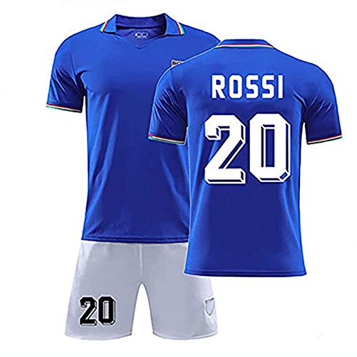 Camiseta con Estampado De Paul Rossi No.20, En Memoria De La Gran Estrella Legendaria, 1982, Camiseta De La Copa del Mundo De España, Uniforme De Fútbol para Aficionados (Without Socks,XXL)