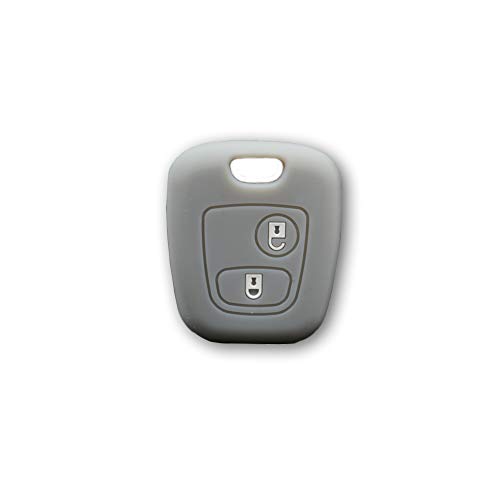 Carcasa colorida de silicona suave para carcasa de llave, 2 botones para coche Toyota Aygo en 10 colores divertidos gris