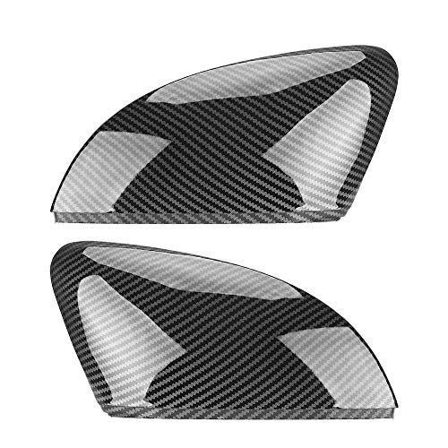 Carcasa Espejo Retrovisor 2 Piezas for VW Polo 6R 6C 2014-2017 lateral Ala Caps cubierta del espejo (Efecto de carbono) for las tapas de Volkswagen de visión trasera cubierta del espejo Cubierta De Es