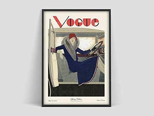 cartel vintage, portada de revista, cartel de moda, moda, Art Nouveau, lienzo decorativo sin marco familiar, pintura V 50x70cm