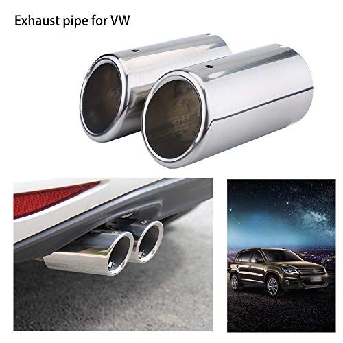 Cola de Tubo de Escape para Coches, 2 piezas Universal Colas de Escape de Acero Inoxidable Cola de Tubo de Escape para Coches, 2 piezas Universal Colas de Escape de Acero Inoxidable