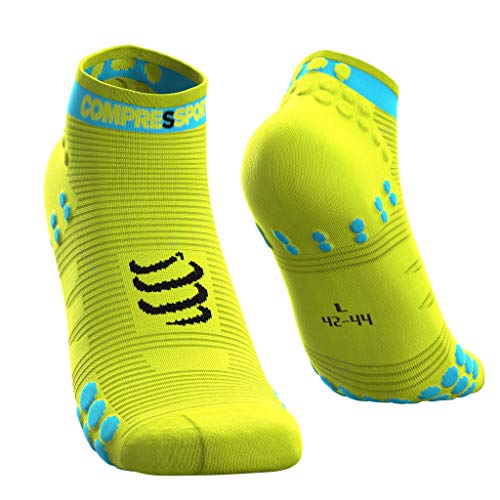 COMPRESSPORT Pro Racing Socks v3.0 Run Low Calcetines para Correr, Unisex-Adult, Amarillo, T4