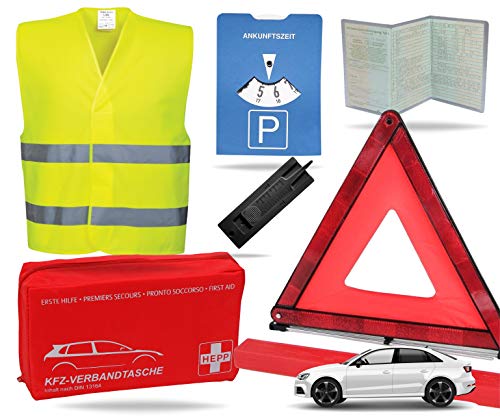 Conjunto de seguridad 8 en 1 chaleco de seguridad para coche 2021, triángulo de advertencia, botiquín de primeros auxilios