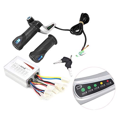 Controlador del motor cepillado EVGATSAUTO, caja del controlador de velocidad del motor cepillado 36V 800W con empuñadura del acelerador para bicicleta eléctrica Scooter E-Bike