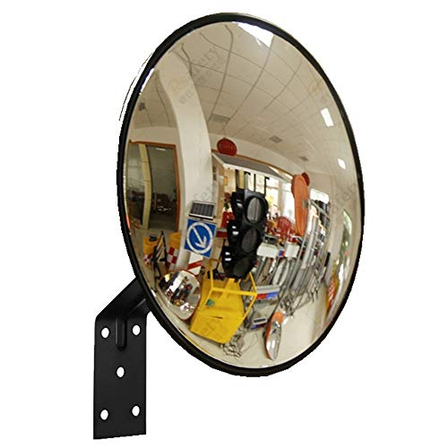 Convexo espejo tráfico, irrompible, de diámetro 30 cm, para la seguridad vial y la seguridad tienda, con soporte de pared ajustable
