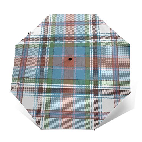 Cooper Couper Dress Tartan Paraguas plegable resistente al agua Paraguas plegable paraguas triplegable automático ligero peso compacto