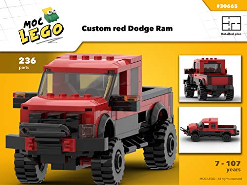 Custom red Dodge Ram (Instruction Only): MOC LEGO (English Edition)