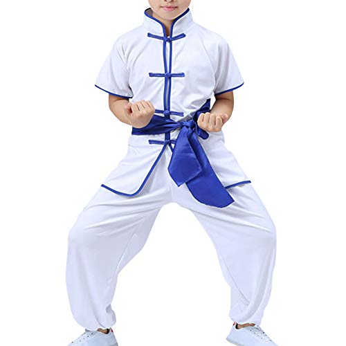 Daytwork Disfraces Chinos Tradicional Marciales - Niño Conjuntos Niñas Niños Wushu Shaolin Tai Chi Trajes de Rendimiento Kung Fu Uniforme Entrenamiento Trajes de Ropa