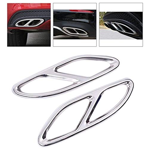 De escape de acero inoxidable 2x Chrome cilindro trasero Pipe ajuste de la cubierta for el Benz E200 coche Accesorios for el coche tubo de escape Decoración Tubería de cola de escape universal