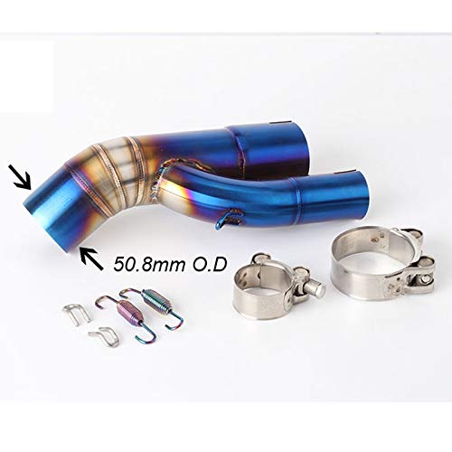 De Escape de la Motocicleta Tubo de Escape del Medio colector y Tubos de Acero Inoxidable FIT 304 de conexión for BMW S1000RR S1000XR S1000R 2017 2018 (Color : A)