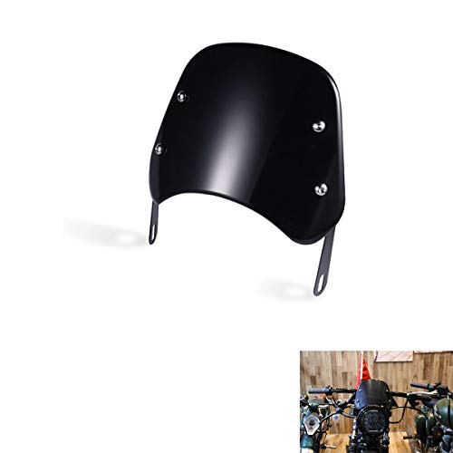 Deflector de parabrisas universal para motocicleta para faros de motocicleta de 5 '' - 7 '' (Negro)