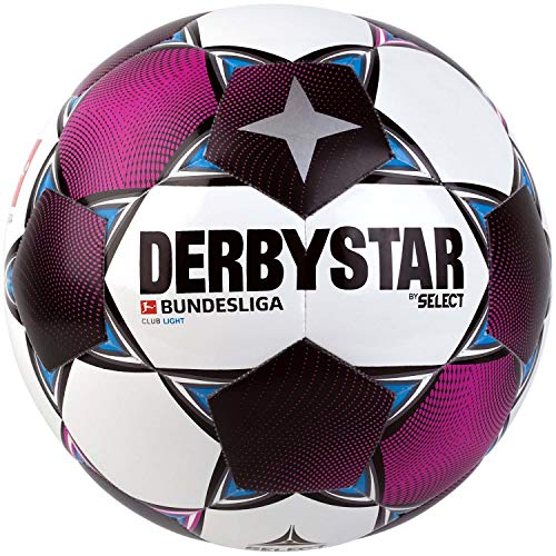 Derbystar Balón de fútbol de la Bundesliga Club Light Unisex, Color Blanco, Magenta y Gris, 4
