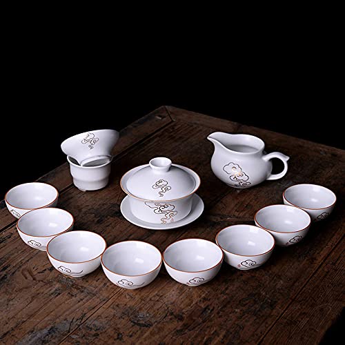 Ding Kiln Juego de té de cerámica asiática Banco Entidad Comercial Inferencias inmobiliarias financieras Logotipo de Regalo de la Empresa-Xiang Yun - Cubierta del Cuenco